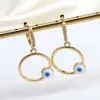 Hoop Earrings 5Pairs Fashion Turkey Lucky Heart/Star/Moon/Round/Drop Enamel Eye Dangle For Women Party Jewelry