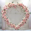 Party Decoration Wedding Heart Shaped Arch 2.0x2.0M Metal Birthday Background Decor DIY Garden Balloon Flower Stand Gold White