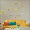 Настенные часы 48 большие 3D DIY Clock Modern Design Silent Big Digital Acryl Self -Adhesive Sticker для декора в гостиной Decl