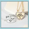 Pendant Necklaces Trendy Friends Necklace For Mens Women Friend Broken Crystal Heart Chains Fashion Bff Friendship Jewelry Drop Deli Otxza