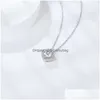 Collane con ciondolo Trendy 925 Sier Square Moissanite Collana Donna Gioielli 1Ct D Colore Clavicola Pass Diamond Testpendant Drop Delive Dhsci