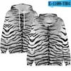 هوديز الرجال 2023 Sportwear Pullover Cosplay Cosplay Animal Tiger Skin 3D Sweatshirts الرجال