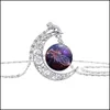 Pendentif Colliers 12 Zodiac Creux Lune Cabochons Verre Pierre De Lune Constellation Ciel Étoilé Charme Sautoirs Pour Femmes S Bijoux De Mode Otdmo