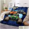 Cobertores Classic Monster Jam Pattern Blanket Truck Warm Flannel Thin Home Travel Travel Office Break Drop Datl Garden Tex DHSVV