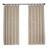 Curtain 100 200cm Home Hollow Curtains Double Layers Blackout Hooking High Shading Stars Patterns For Sleeping Room