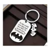 Key Rings Diy Stainless Steel Chain Engraved To The World You May Just Be A Dad Keychain Fathers Day Gift Drop Delivery Jewelry Ot7Ki