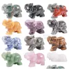 Stone Fashion 2 Inch Pink Crystal Elephants Handmade Carved Natural Animal Decoration For Diy Home Decor Drop Delivery Jewelry Dhxuq