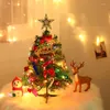 Juldekorationer 20 "/50 cm Tree Tablett Dekorerad Xmas Artificial Desktop Mini Pine with LED String Light Ornament