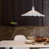 Pendant Lamps Japan Pleated Ceramic Chandelier Modern Minimalist Lamp For Dining Room Living French Retro Single Hanging Light
