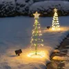 Decorazioni natalizie Decorazioni per alberi a led solari impermeabili per esterni Luci a stringa alimentate Anno 2023 Ornamento da giardino