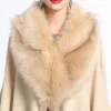 Women's Fur Autumn And Winter Style Imitation Big Collar Loose Large Knitted Cape