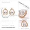 Stud 925 Sier Pin Cubic Zirconia Waterdrop Orecchini Per Le Donne Ragazze Da Sposa Fashion Party Wedding Designer Gioielli Drop Delivery Dht2Z