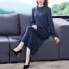 Casual Dresses Retro Sticked Jacquard Bottoming Dress Women's Autumn and Winter 2023 Loose Long Sleeve Slim Female Vestidos M912