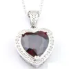 Pendentif Colliers Luckyshine Bijoux Marque Coeur Rouge Grenat Gemstone 925 Sterling Sier Holiday Party Canada Mexique Cadeau Drop Deliver Dh7Pa