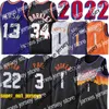 Basketball Jerseys 2022 DeAndre 22 Ayton Phoenixs Sun Chris 3 Paul Jersey Steve 13 Nash Retro Charles 34 Barkley Basketball Devin 1 Booker