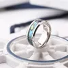 Wedding Rings Tungsten Carbide Ring for Men Women 8mm 6 mm afgeschuinde randen Abalone Shell Inlay Betrokkenheid Gepolijst afwerking Comfort Fit