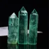 Figurines décoratives objets naturel vert fluorite Quartz cristal point tour pierre de guérison énergie minerai minéral obélisque décor à la maison ornement