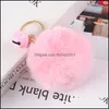 Nyckelringar Creative Bell Pompom för Lady Fluffy Plush Keychains Faux Rabbit Fur Ball KeyFobs Holder Fashion Accessories P153FA Drop D Dhing