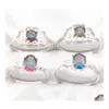 Klusterringar 10 datorer Rainbow Mystic Topaz Gems 925 Sterling Sier Ring for Womens Wedding Engagemet Party Jewelry American Australia DH7UN