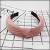 Headbands Fashion Knot Striped Women Shining Beading Headband For Girls Solid Lovely Hoop Bezel Hair Accessories Drop Delivery Jewelr Otf1A