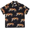 Mäns casual skjortor god kvalitet tiger mönster wacko maria hawaii mode skjorta män 1: 1 kvinnor vintage streetwear tees kläder