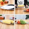 Plates Plateserving Dish Tray Platter Stainless Steel Dinner Oval Appetizersushi Metal Shaped Snack Salad Dessert Fruit Sashimi