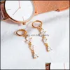 Charm Flower Zircon Drop örhängen för kvinnor Geometriska Colorf Water Dangle Earring Girls Lady Jewely Party Wed Delivery Otb4j