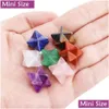 Stone Mini Merkaba Hexagram Star Qaurtz Chakra Crafts Energy Healing Reiki Crystal Hand Play Home Decoration Handicraft Carvings Dro Dheel