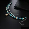 Bracelets de cheville Vintage coquille perles étoile de mer tortue pour les femmes à la main perlé cheville Bracelets pied bijoux Bracelet livraison directe Ottvi