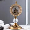 Table Clocks Desk & Mechanical Gear Clock Silent Sweep Needle Living Room Decoration European Tabletop Timepiece Vintage Home Decor