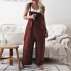 Women's Jumpsuits & Rompers Oversized High Street Style Elegant Wide Leg For Women 2023 Summer Autumn Loose Overall With Pocket Trousers Bag