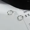 フープイヤリングミニマリスト925女性向けのスターリングシルバーツイストスタッド幾何学サークルフープ小さなピアスイヤリング