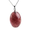 Anhänger Halsketten Mode Perle Für Frauen Halskette Charme Echte Natürliche Erdbeere Quarz Kristall
