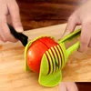 Fruitgroentegereedschap Plastic aardappel Slijpliceer Tomaten Knipper Shredders Onien Lemon Cutting Holder keukengadgets kookdruppel delive dh7xv