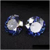 أخرى 0.55ct Royal Blue Color VVS1 Round Round Moissanite Stones 8 Heart Arrow Diamond اختبار إيجابي لمجوهرات DIY Making Dhsri