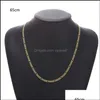 Chains Personalized Necklace Men Stainless Steel Sliver Gold Color Long Necklaces Jewelry Gift Drop Delivery Pendants Otvsa