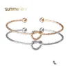 Bangle Designer Knot Cuff Bracelets Barcelets for Women Men Charm Open Heart Fashion Jewelry Rose Gold Color Drop Dropend OTCBL