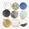 Pendant Necklaces Selling Natural Stone Flat Round Pendants Necklace For Fashion Jewelry Making Diy Charms Earring Accessories Wholesale