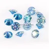 Autres véritables 1 carat 6,5 mm couleur bleu mer Vvs1 coupe ronde Moissanite pierres en vrac test de diamant positif pour la fabrication de bijoux de bricolage autre Dro Dhqbg