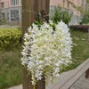 Dekorativa blommor 4st Bunch Silk Hanging Plants Artificial Lilac Flower Garland Decor White