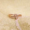 Cluster Rings 585 Purple Gold Plated 14k Rose Exquisite Geometric For Women Simple Charm Party Jewel Girlvän presenter