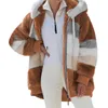 Giacche da donna Cappotto termico da donna Cappotto oversize con cerniera di colore variegato sul davanti aperto in 8 colori