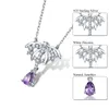 Chains DOUBLE-R 0.4ct Genuine Natural Amethyst Pendants Necklaces For Women Real 925 Sterling Silver Classic Fine Wedding Jewelry