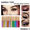 Eyeliner handaiyan 10 gekleurde vloeistof glitter voering colorf pailletten glanzende gemakkelijk te dragen make -up eyeiners drop levering gezondheid dhauz