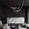 Kroonluiers Trap El Leather Hanging Lights Design Glass Decor Led Licht Moderne creatieve villa kroonluchter woonkamerlamp