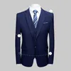 Abiti da uomo 1 Set Bottoni dimagranti alla moda Abito formale Temperamento Blazer Gilet Pantaloni Colore puro per il matrimonio