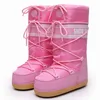 Bottes 2022 hiver femmes neige épaisse plate-forme chaud imperméable antidérapant à lacets moyen mollet rose femme Ski 221215