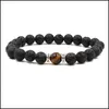 Bedelarmbanden natuurlijke vulkanische rotsstenen armband voor vrouwen mannen ambachten sieraden 7 chakra yoga kralen bangle essentiële oliediffuser dhdey