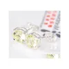 Stud LuckyShine Holiday Gift Jewelry 5 mm Round Brasilian Citrine Sier Womens CZ Wedding Bright Earings Piercing 30 Par E0190 Drop Dhovz