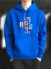 Herren Hoodies Herbst/Winter Herren Kapuzenpullover Modedruck Trend Hip Hop Sportbekleidung Polyester Fleece Pullover Teenager Student